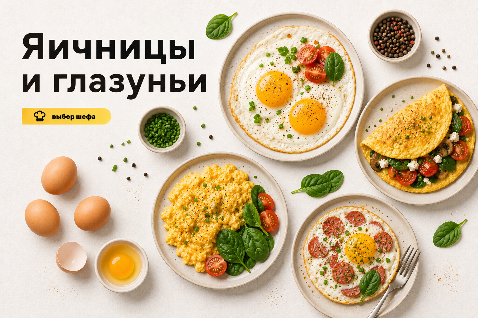 НОВИНКА! ЯИЧНИЦЫ И ОМЛЕТЫ — ИДЕАЛЬНЫЙ ЗАВТРАК С ДОСТАВКОЙ!